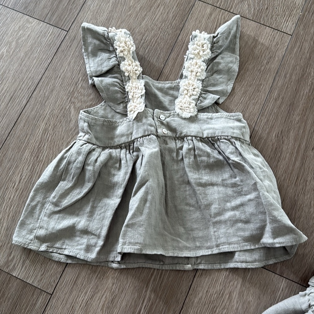 Zara Girls Linen Floral Matching Set NWT size 5 years - Picture 8 of 11